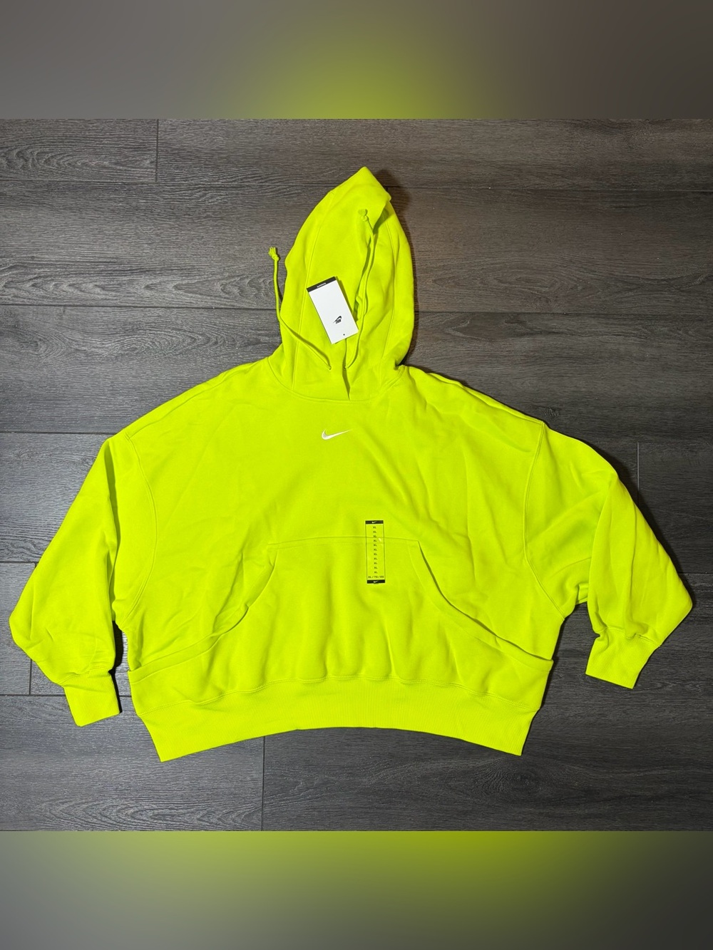 Nike Phoenix Fleece Oversized Hoodie Yellow Green DQ5860-389 Women's XL NWT